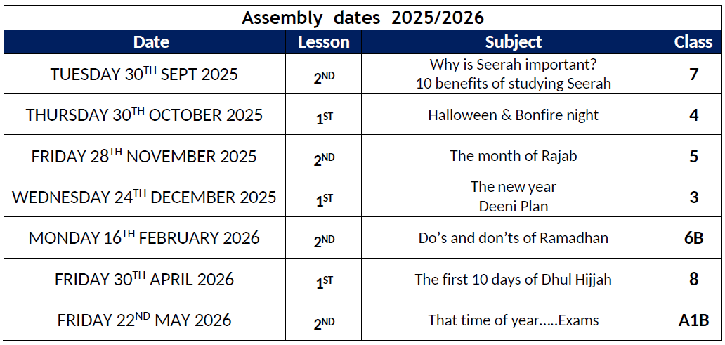 assembly dates 2025-26